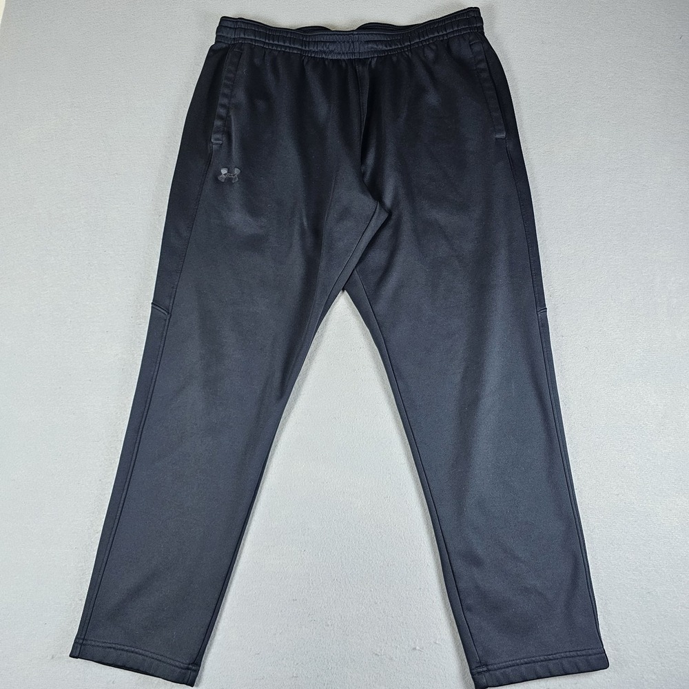 Under Armour Fleece Sweatpants Men Extra Large Black Drawstring Pockets Coldgear